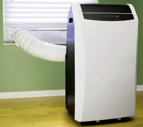 portable air conditioner with vent hose window kit
