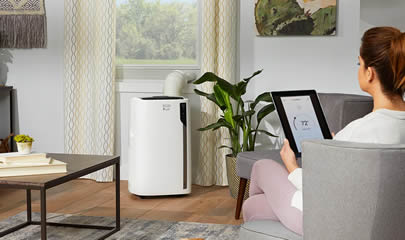 De'Longhi Pinguino Smart WiFi Self Evaporating Portable Air Conditioner with Heat de'longhi pinguino smart wifi self evaporating portable air conditioner with heat