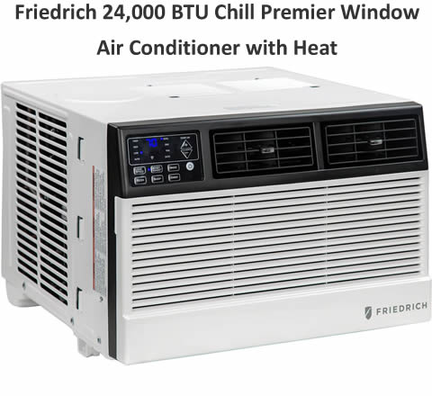 friedrich 24,000 btu chill premier window air conditioner with heat