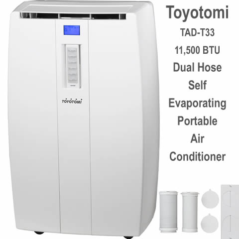 toyotomi tad-t33 double duct self evaporating portable air conditioner