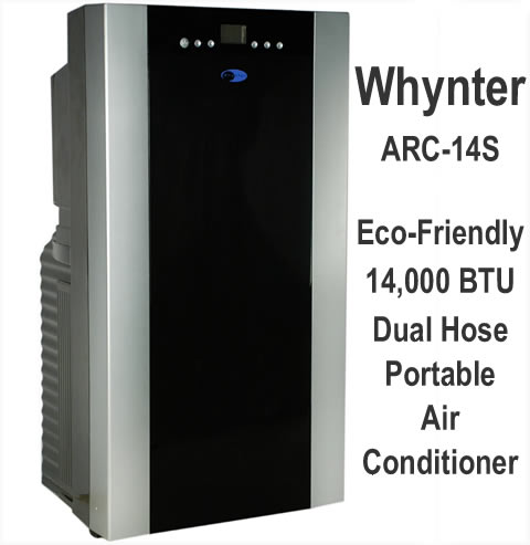 whynter arc-14s 14,000 btu dual hose fully self-evaporating portable air conditioner